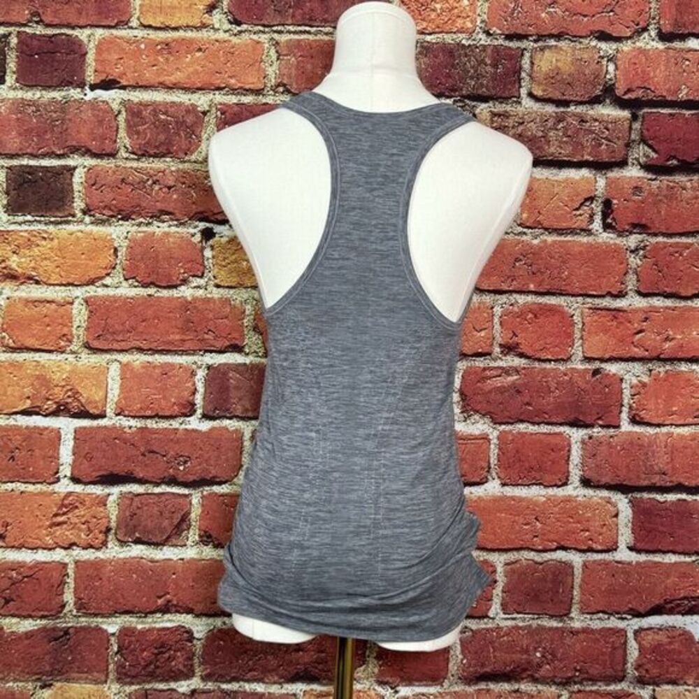Athleta Racerback Fastest Track Side Ruched Gray Tank Top Size XS Activewear - Picture 4 of 9